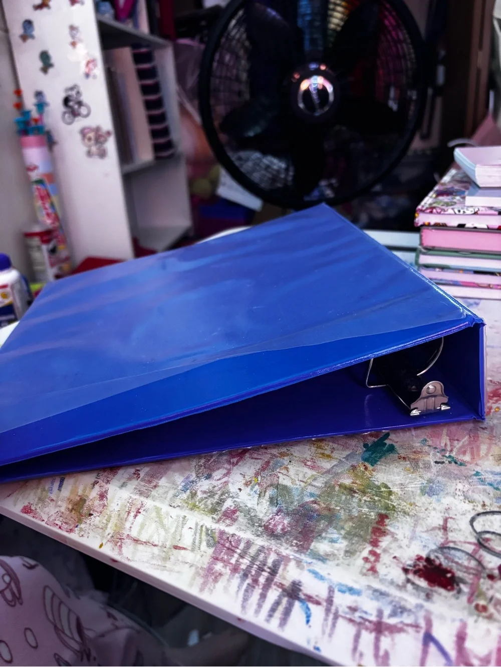 Royal Blue 3-Ring Binder with display sleeves on the front/back/binding